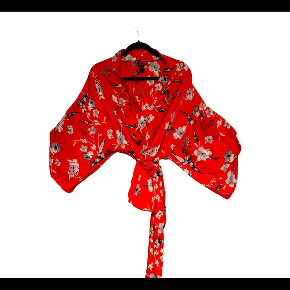 Kimono 👘 with detachable tie long belt